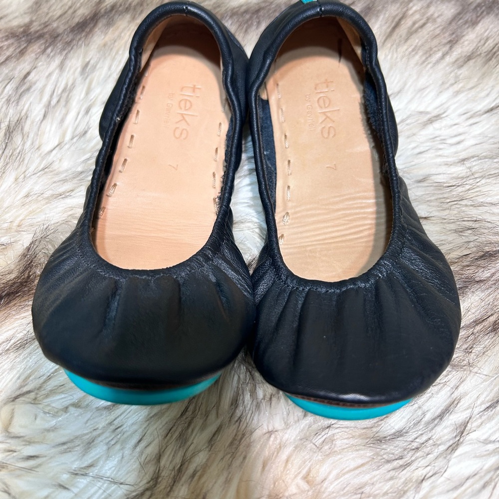 Tieks Black Leather Ballet Flats